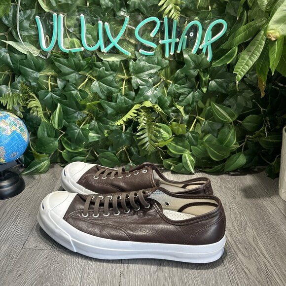 Converse Jack Purcell Signature OX Sneakers Mens 10 Burnt Umber Leather 149911c - Picture 5 of 11